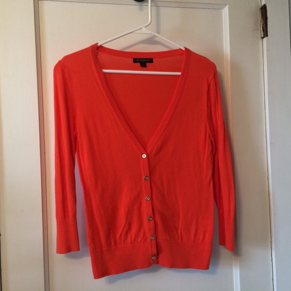 Banana Republic Orange Cardigan